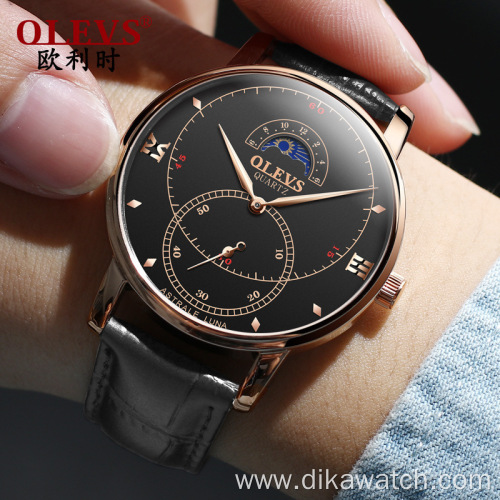 OLEVS Mens luxury wristwatches Sports Watches Military Watch Men Army Leather Male Date Quartz Watch Relogio Masculino